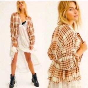 NWOT-Free People Pacific Dawn Snap Blouse